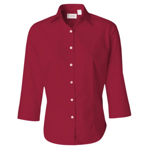 Women's Three-Quarter Sleeve Baby Twill Shirt Thumbnail