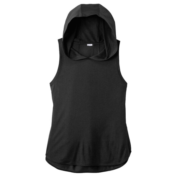 Ladies PosiCharge ® Tri Blend Wicking Draft Hoodie Tank Thumbnail