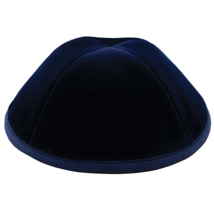 Navy Velvet Yarmulka Thumbnail