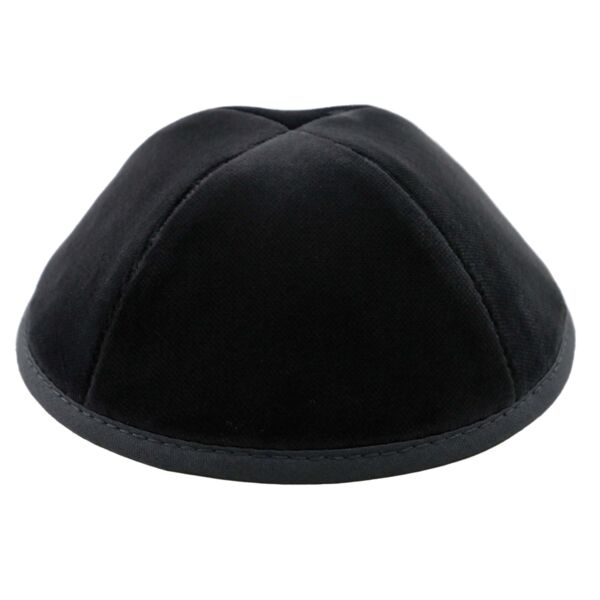 Grey Velvet Yarmulka Thumbnail