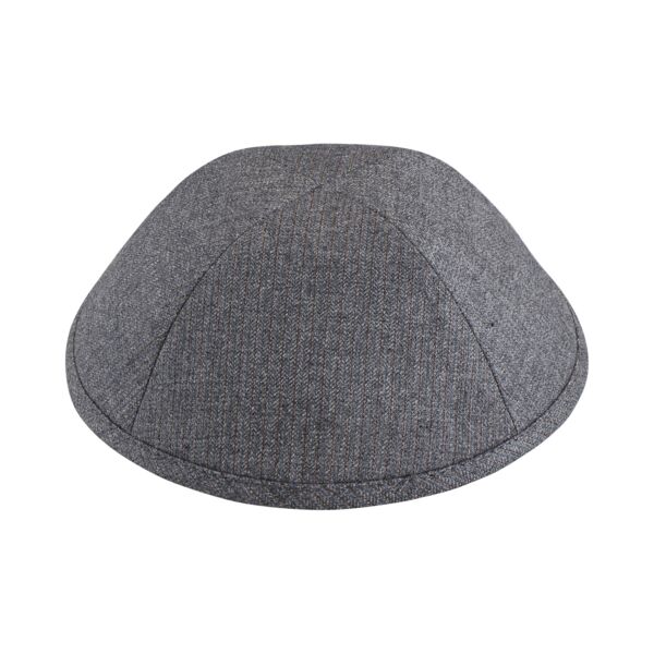 Light Grey Heather Suit with Maroon Pinstripe Yarmulka Thumbnail