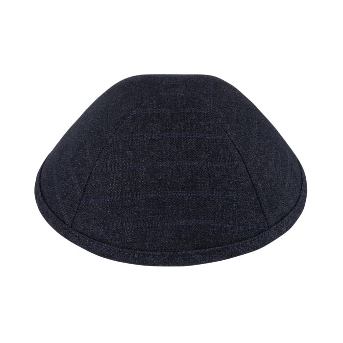 Navy Plaid Suit Yarmulka Thumbnail