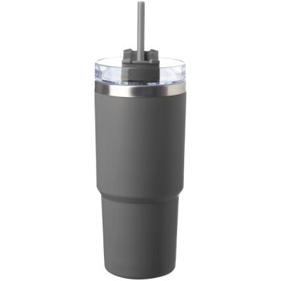 23 oz Matte Finish Travel Mugs with Straw Thumbnail