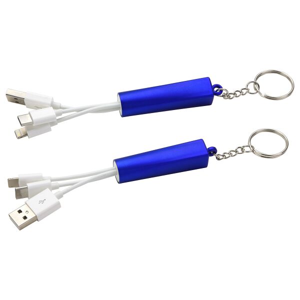 Trey 3-in-1 Light-Up Charging Cable with Keychain Thumbnail
