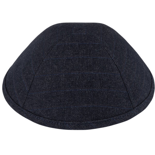 TCS - Navy Plaid Suit Yarmulka Thumbnail