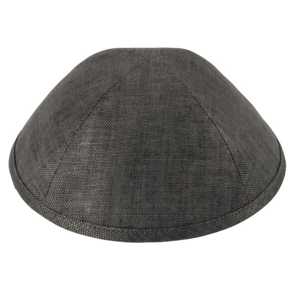 TCS - Grey Chambray Linen Yarmulka Thumbnail