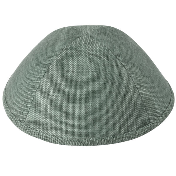 TCS - Green Chambray Linen Yarmulka Thumbnail