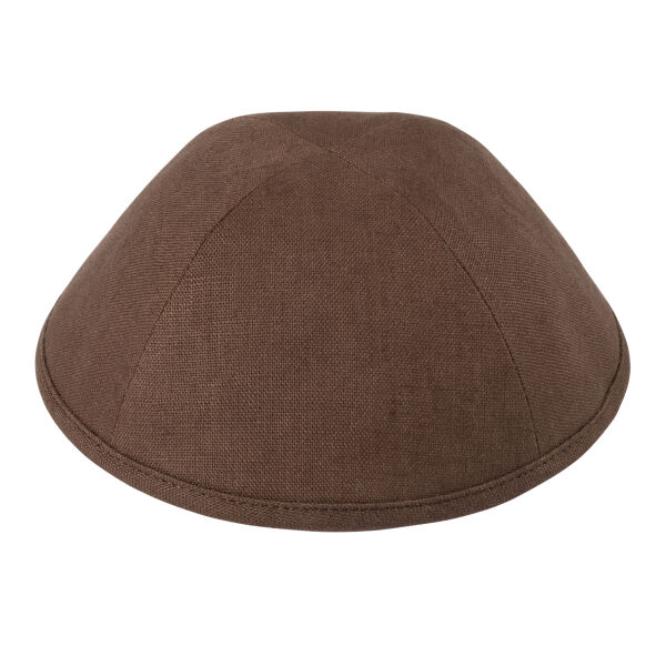 TCS - Brown Linen Yarmulka Thumbnail