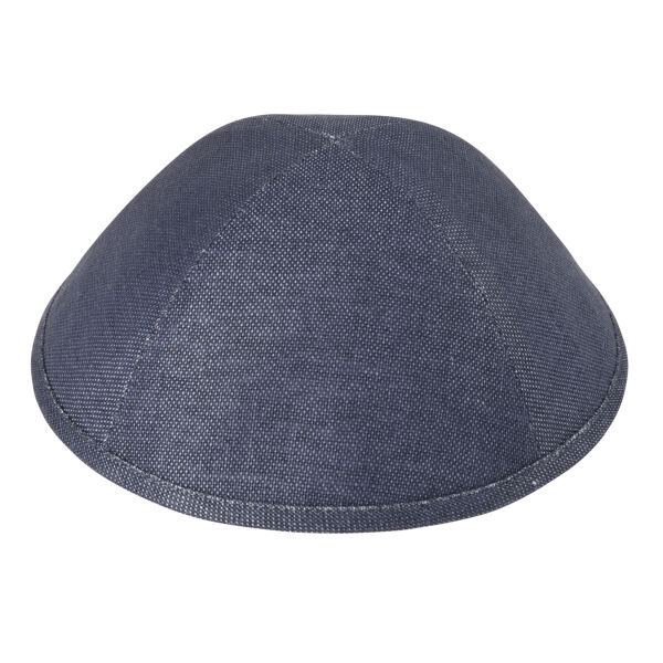 TCS - Blue Chambray Linen Yarmulka Thumbnail