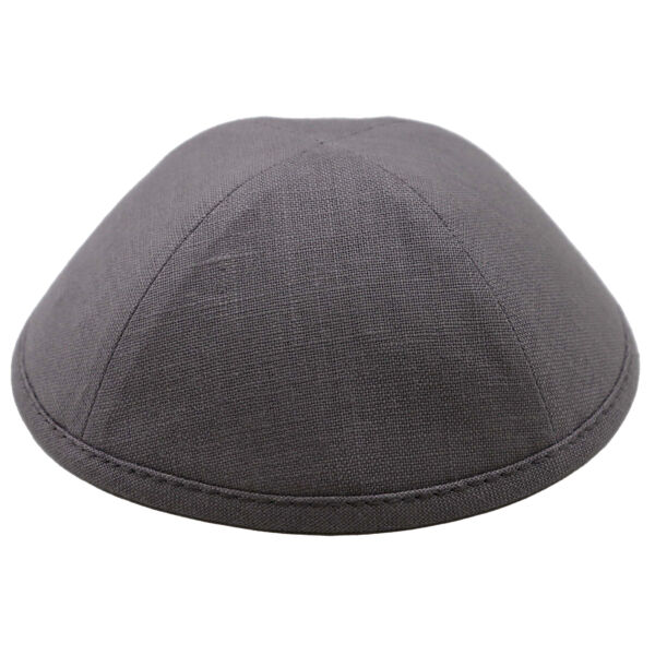 TCS - Grey Linen Yarmulka Thumbnail