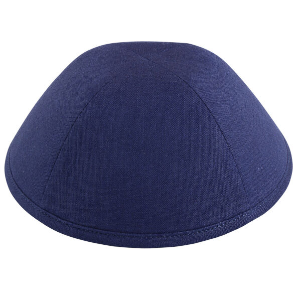 TCS - Navy Linen Yarmulka Thumbnail