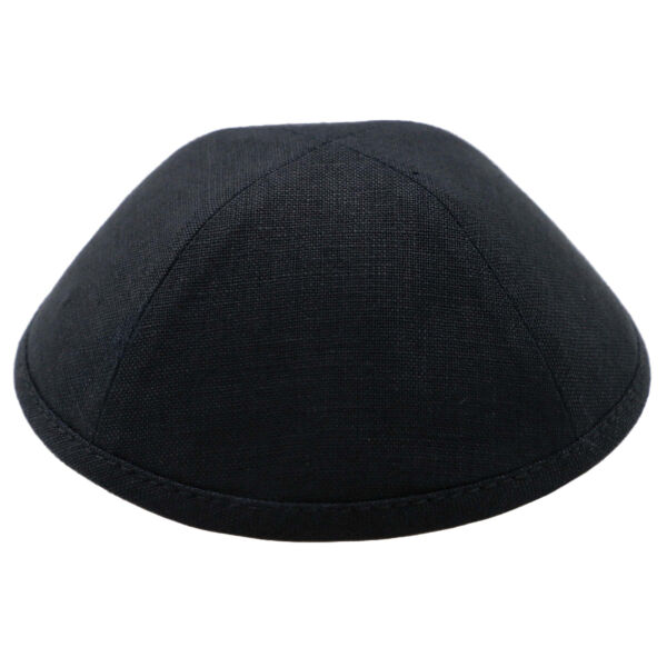 TCS - Black Linen Yarmulka Thumbnail
