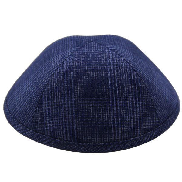 TCS - Navy & Light Blue Plaid Suit Yarmulka Thumbnail