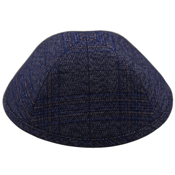 TCS - Navy Golden Plaid Suit Yarmulka Thumbnail